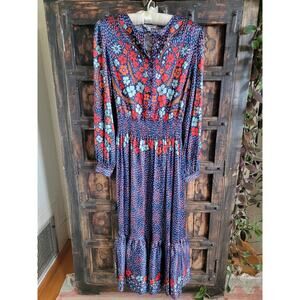Tucker Juliette Dress, Blue Baroque Floral Sz S